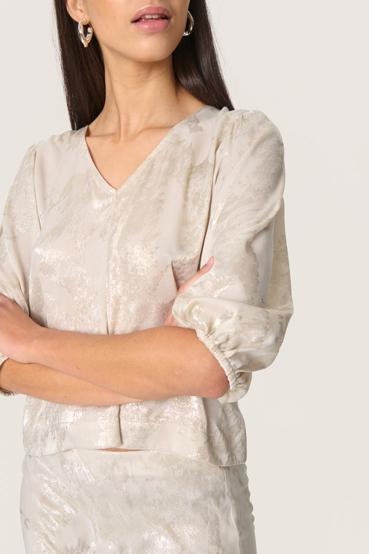 Blouse satinée avec imprimé métallisé Kitty