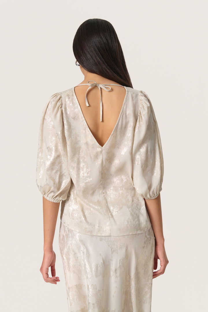 Blouse satinée avec imprimé métallisé Kitty