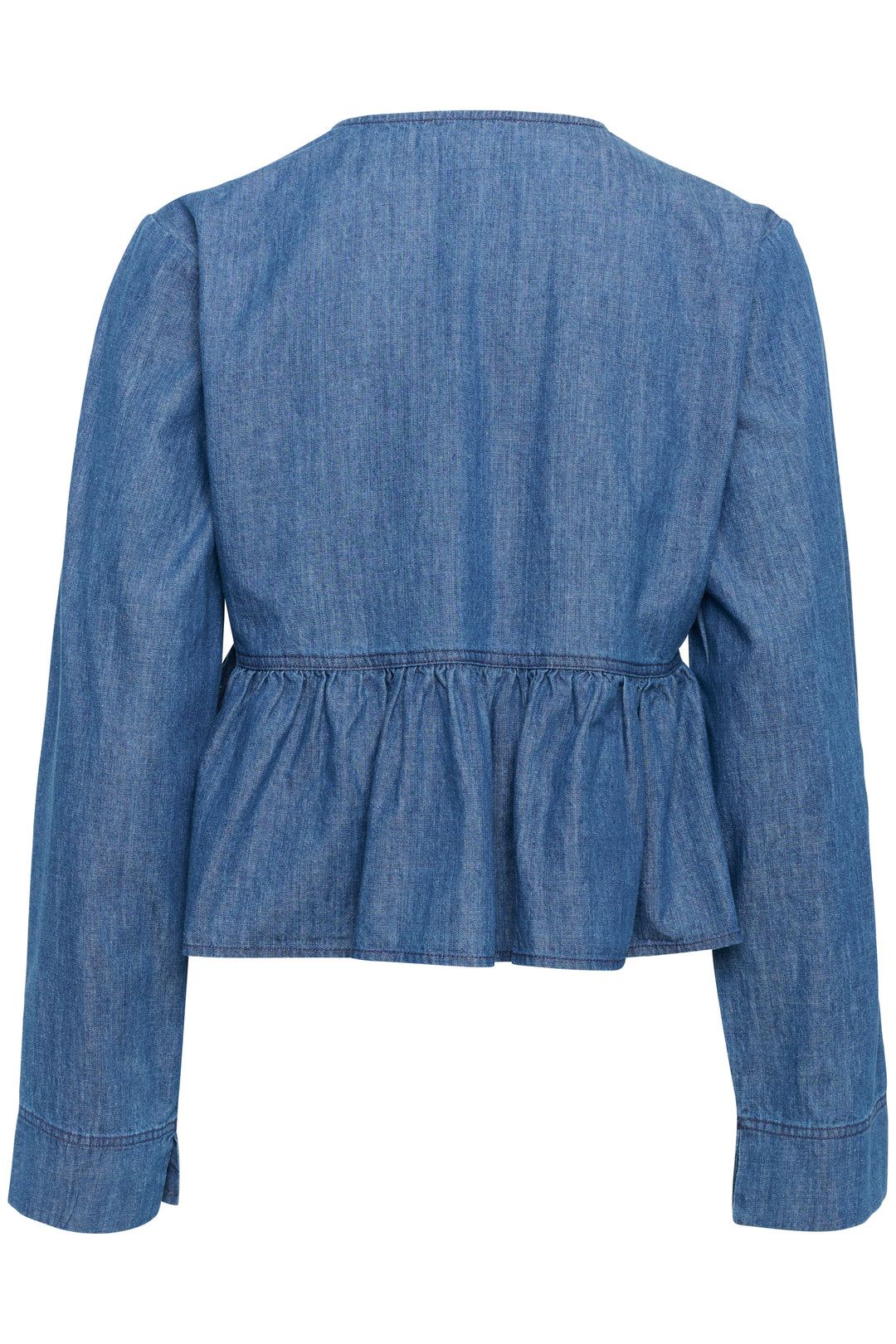 Blouse en denim avec noeuds et basque Chamy