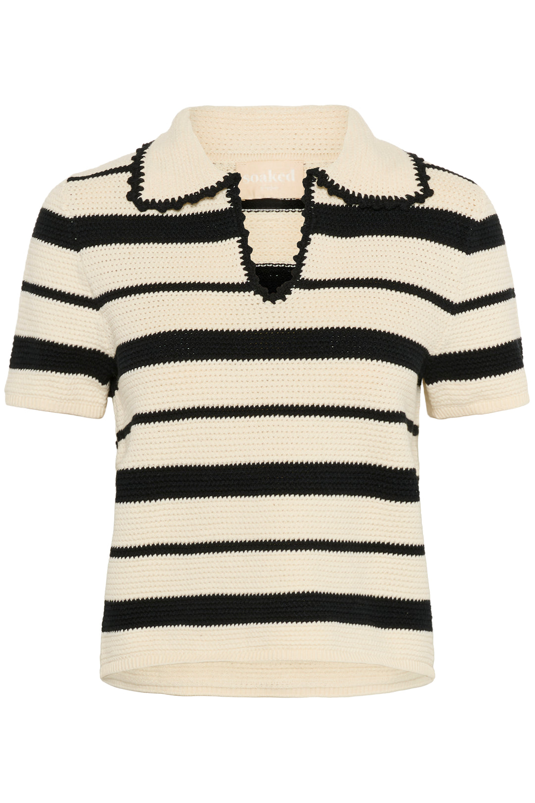 Pull rayé en coton texturé à manches courtes Madalena