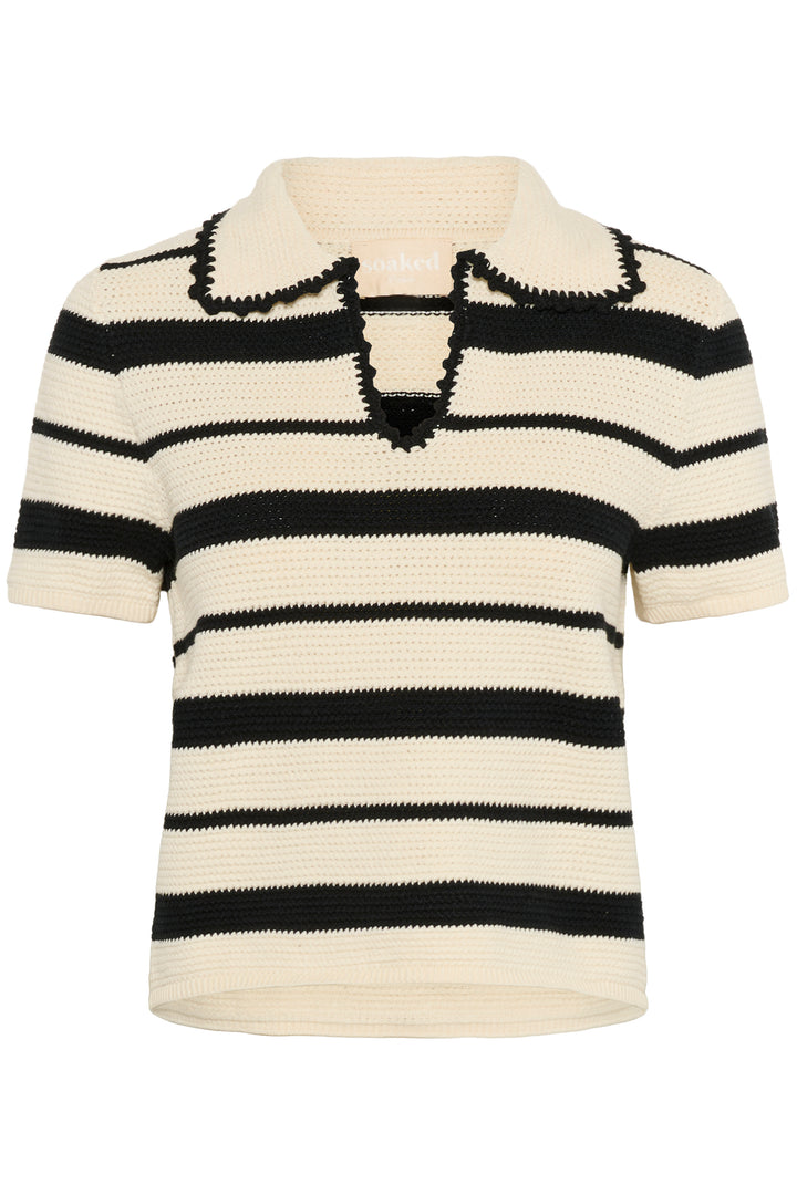 Pull rayé en coton texturé à manches courtes Madalena