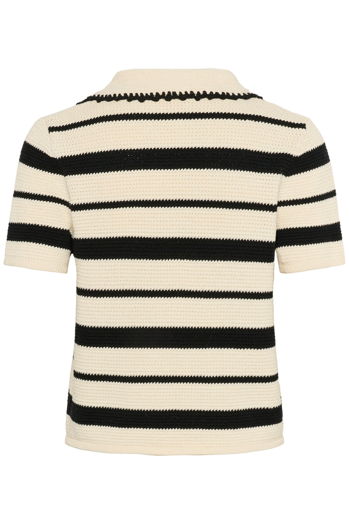 Pull rayé en coton texturé à manches courtes Madalena