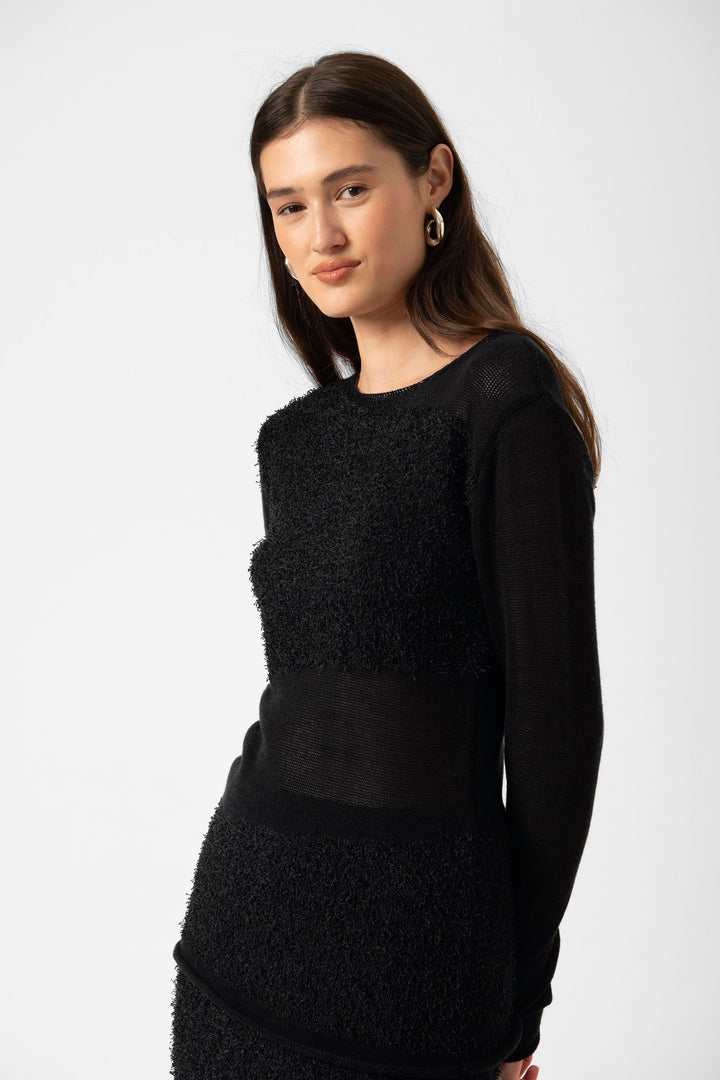 Ensemble pull et jupe longue texturés Tine