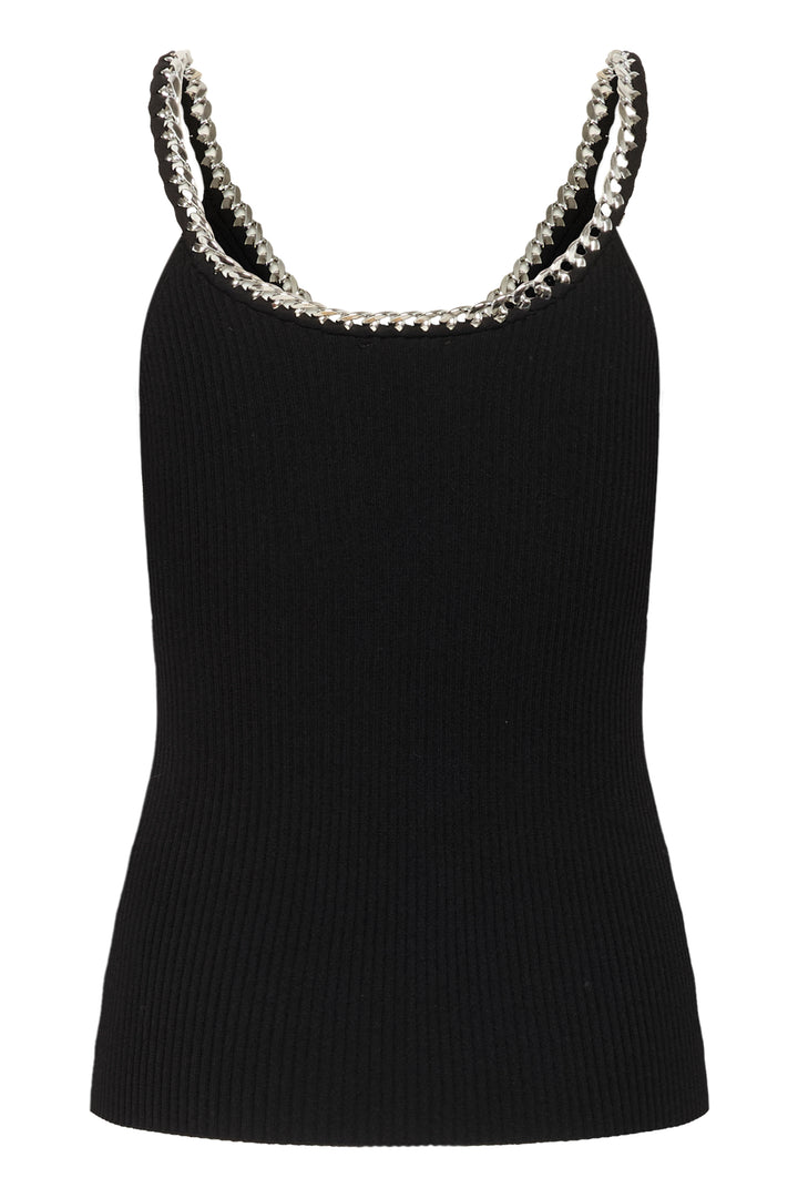 Camisole côtelée avec maillons argentés Mirabel