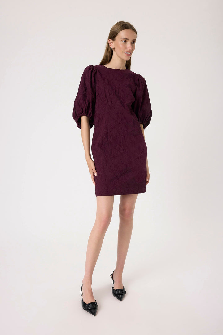 Robe texturée à manches bouffantes Maybel Zazu