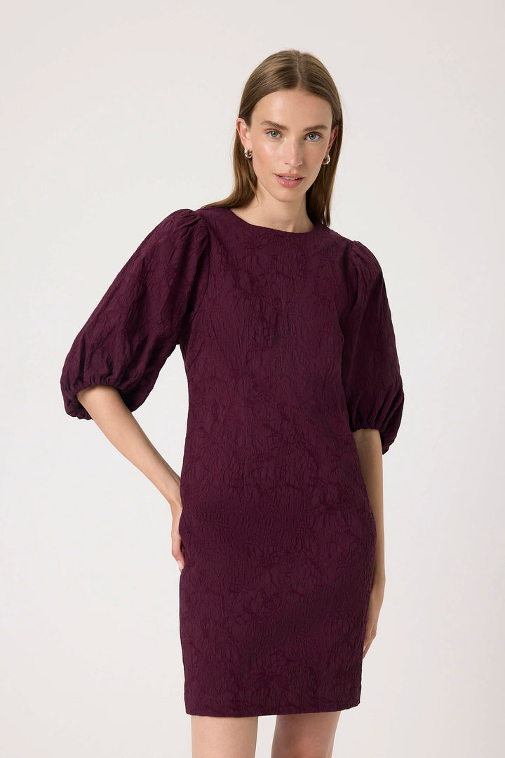 Robe texturée à manches bouffantes Maybel Zazu