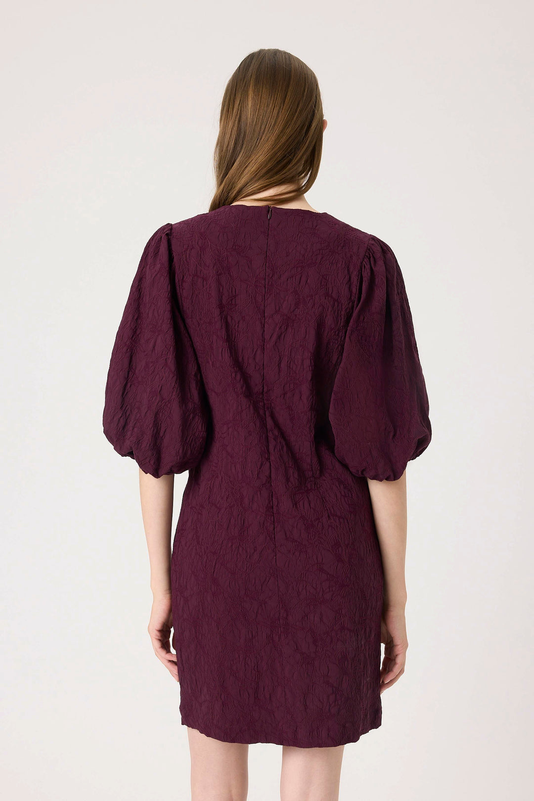 Robe texturée à manches bouffantes Maybel Zazu