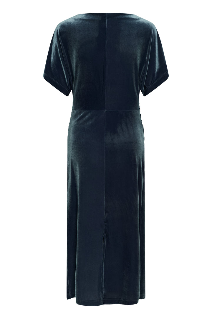 Robe midi drapée à taille froncée Velera