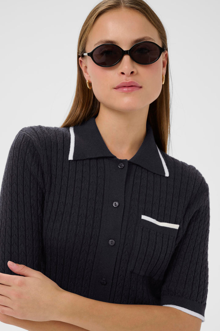 Polo cardigan en tricot Spina