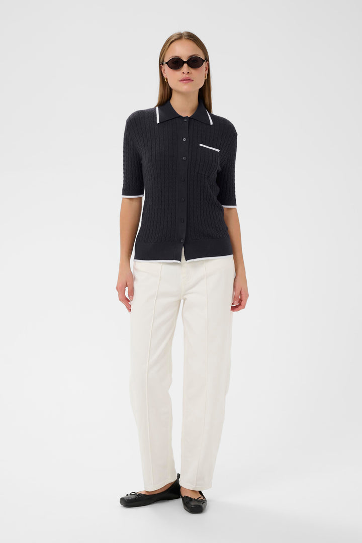Polo cardigan en tricot Spina