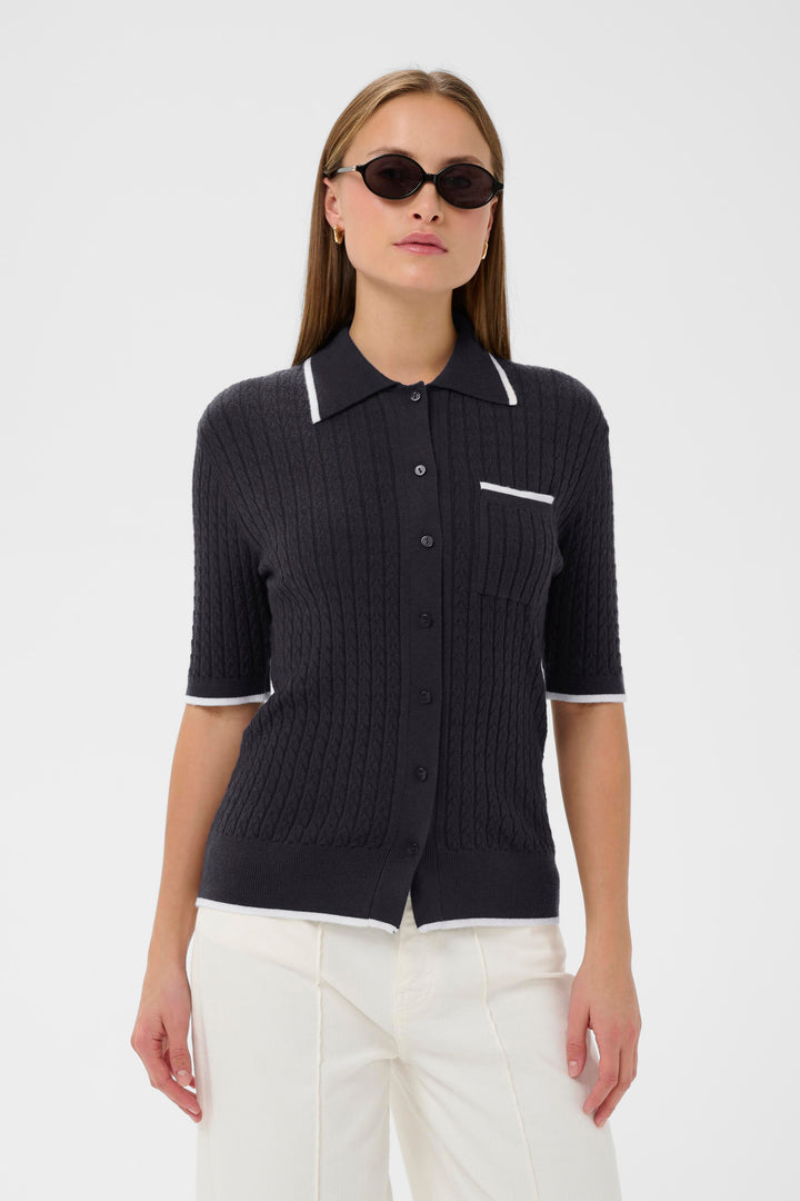 Polo cardigan en tricot Spina