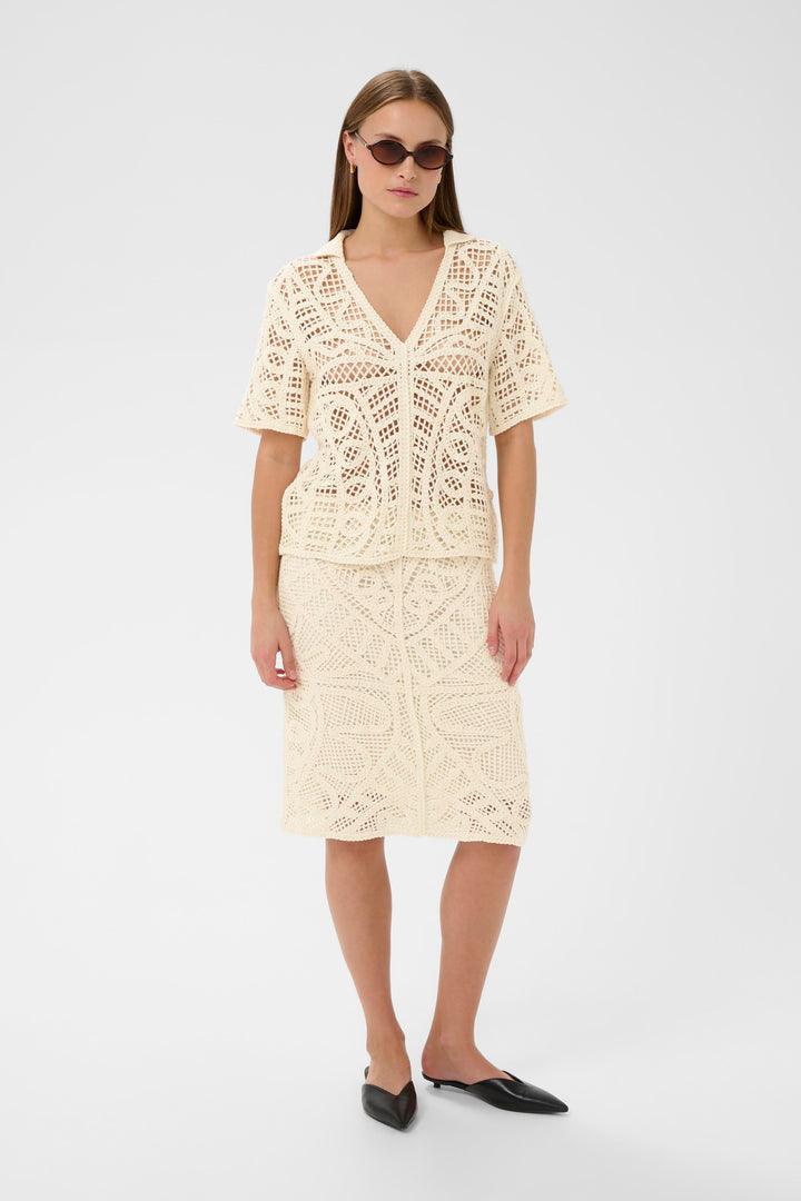Tricot polo ajouré Anamy