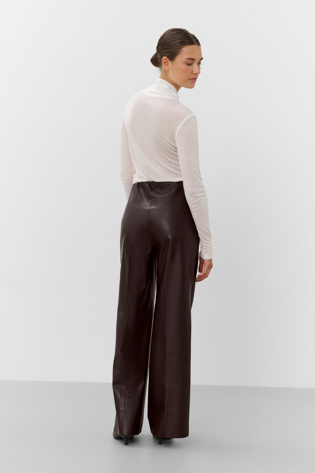 Pantalon faux cuir jambe large Kaylee