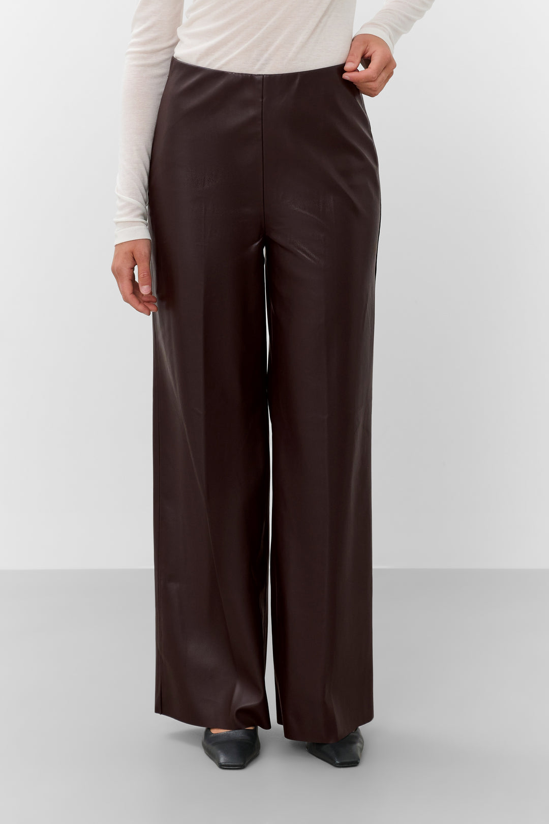 Pantalon faux cuir jambe large Kaylee