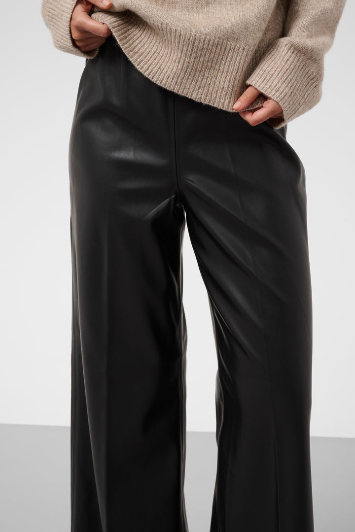 Pantalon faux cuir jambe large Kaylee