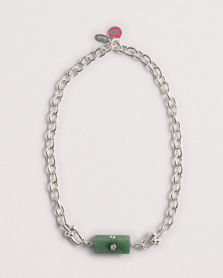 Collier chaîne avec pendentif en green aventurine