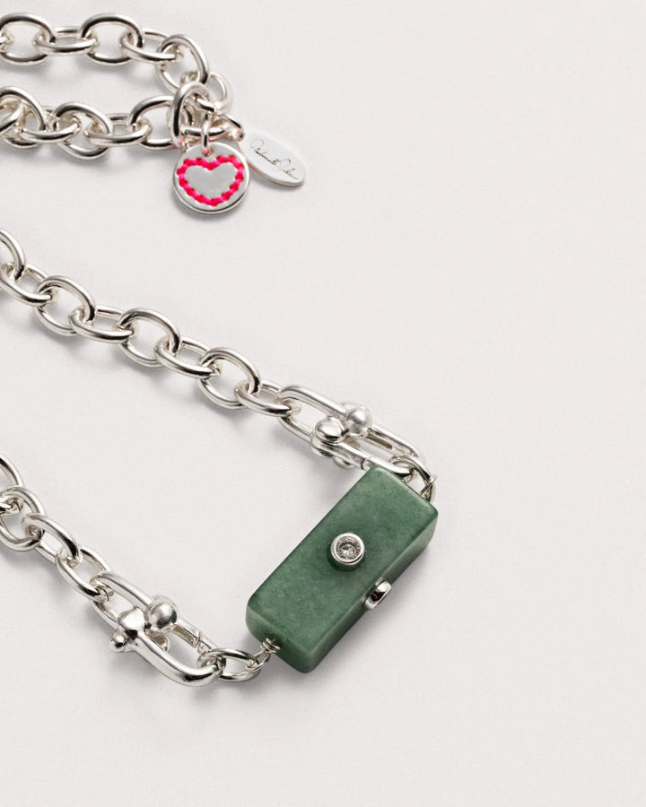 Collier chaîne avec pendentif en green aventurine