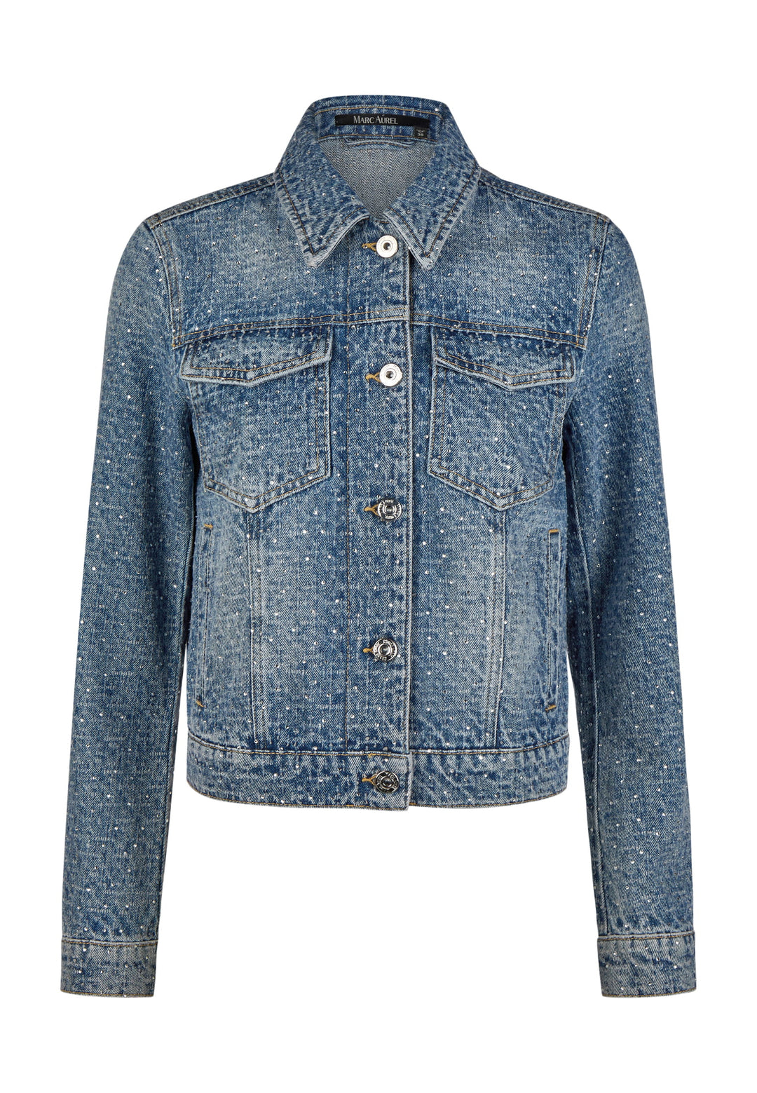 Veste courte denim et texturée