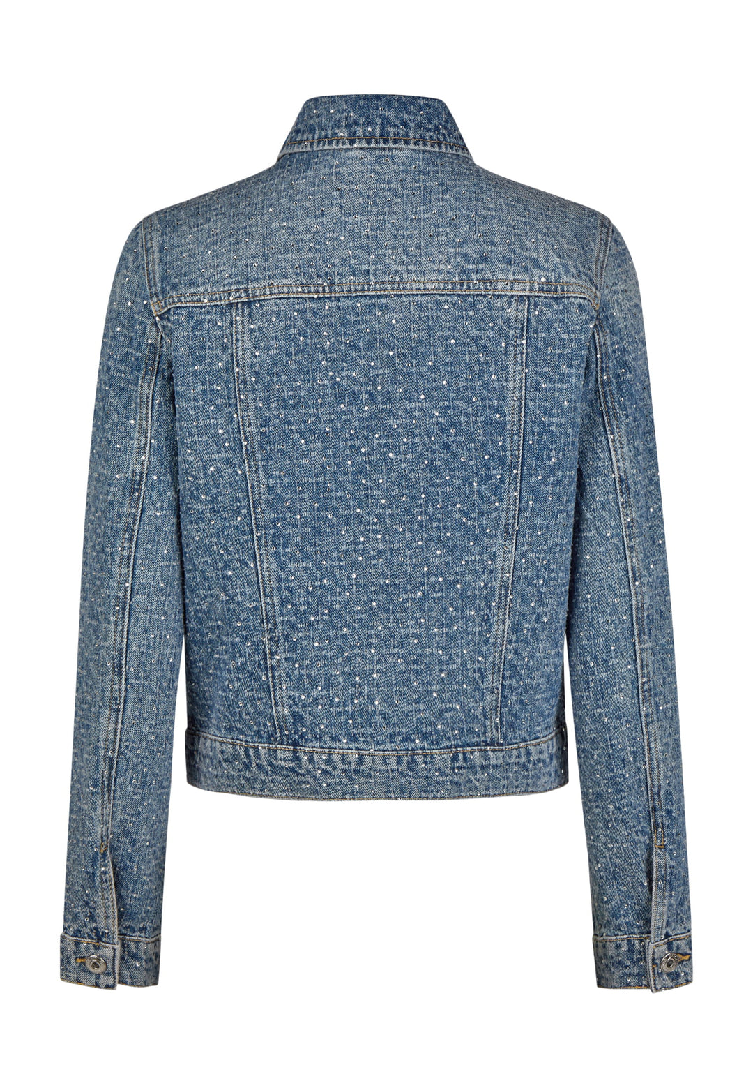 Veste courte denim et texturée