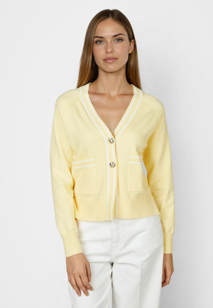 Cardigan à rayures contrastantes