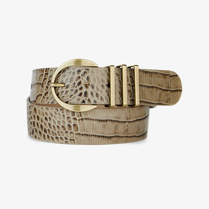 Ceinture en cuir embossé Kiku 1 5/8"