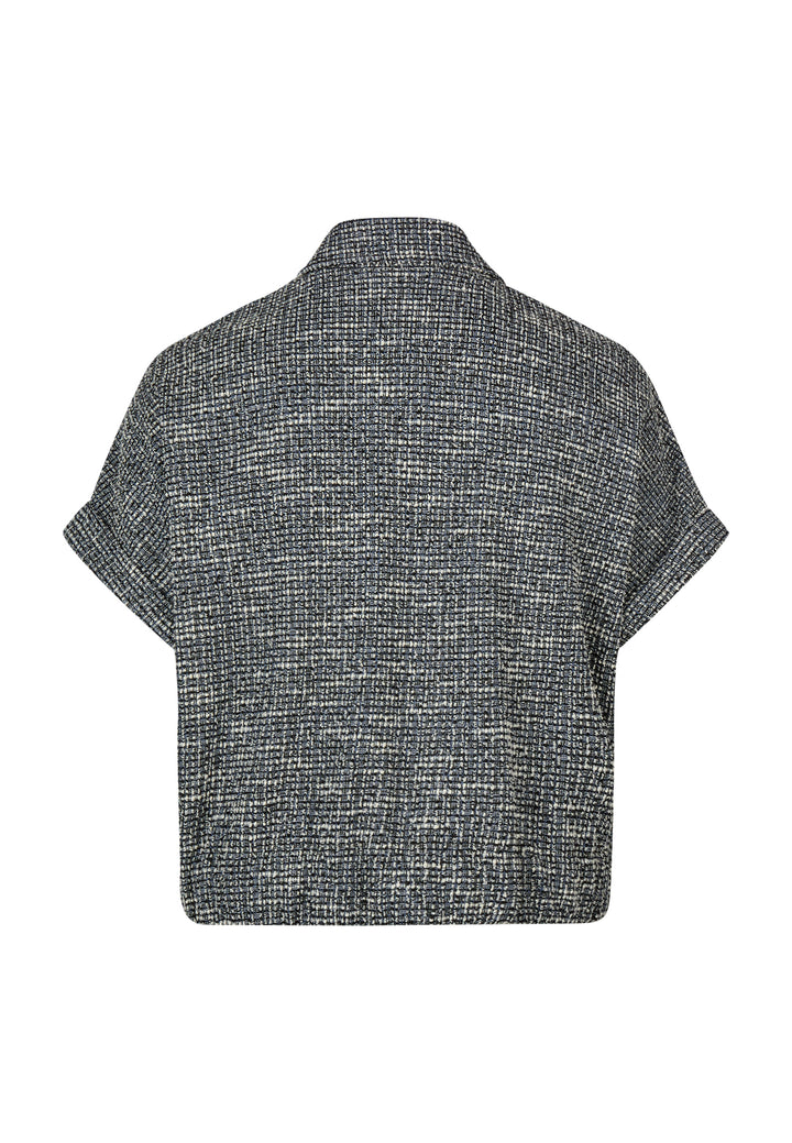 Veste courte texturée à bandes contrastantes