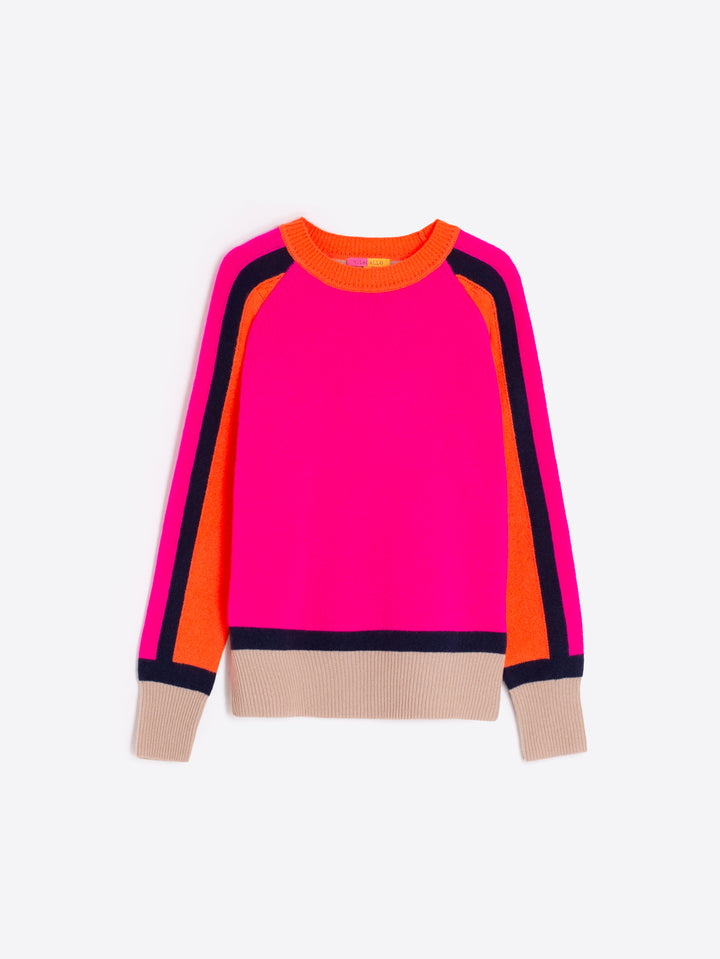 Pull en laine avec bandes colorées