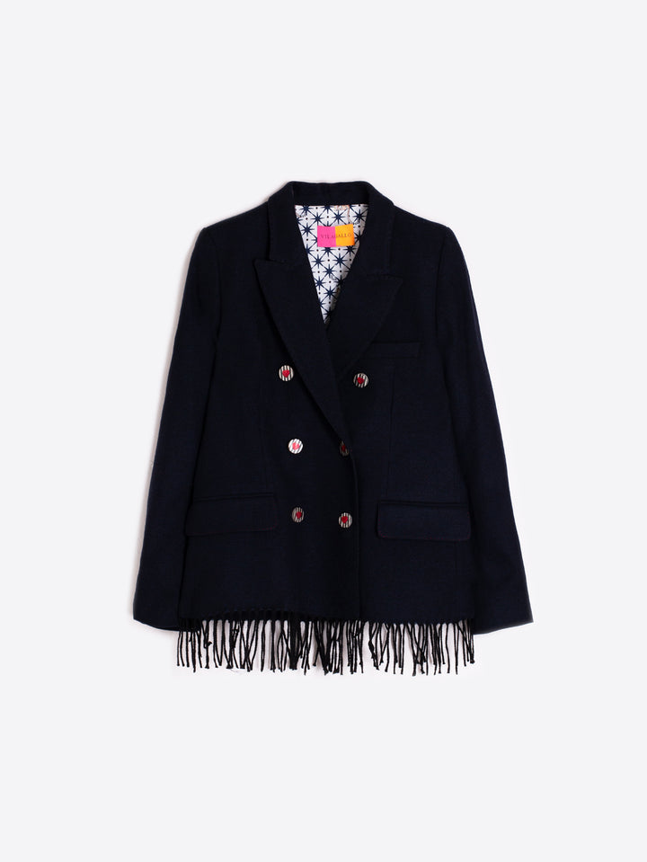 Veston avec franges et boutons coeurs