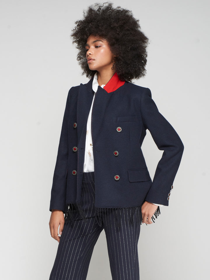 Veston avec franges et boutons coeurs