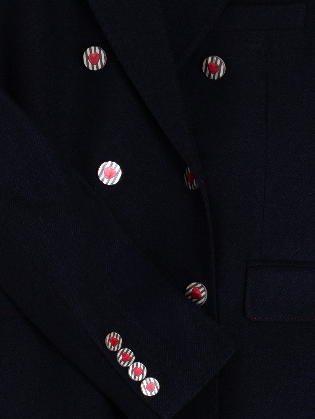 Veston avec franges et boutons coeurs