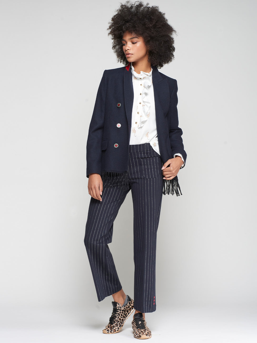 Veston avec franges et boutons coeurs