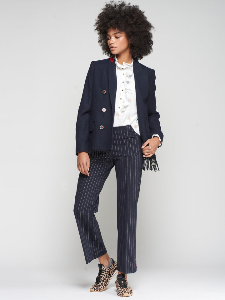 Veston avec franges et boutons coeurs