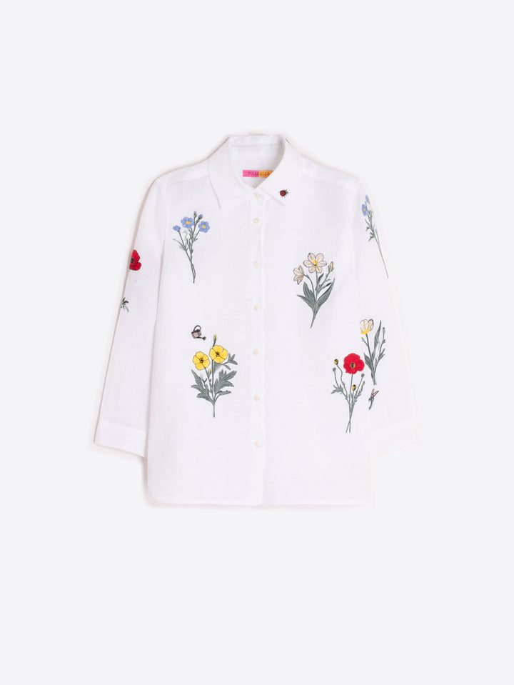 Chemise Sara broderie florale en lin