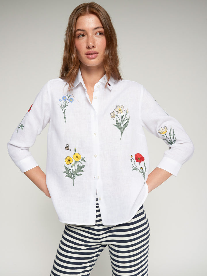 Chemise Sara broderie florale en lin