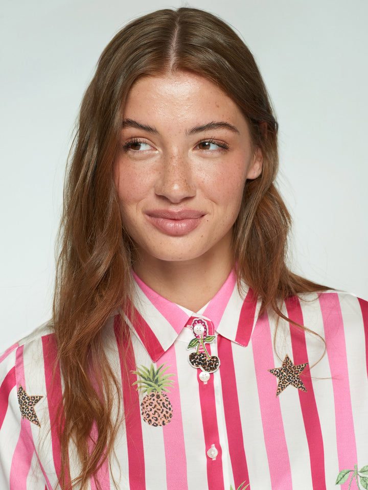 Chemise Isa à rayures et imprimés fantaisies