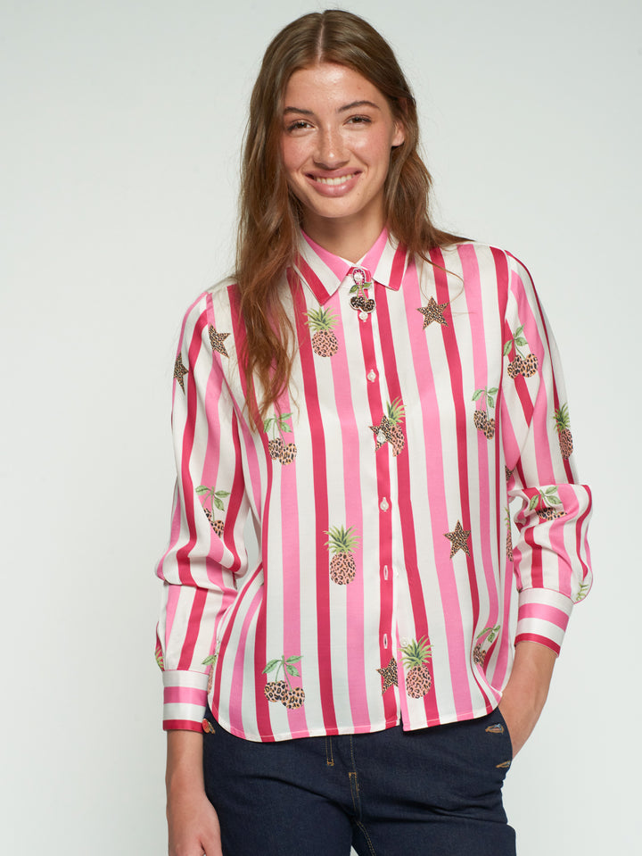 Chemise Isa à rayures et imprimés fantaisies