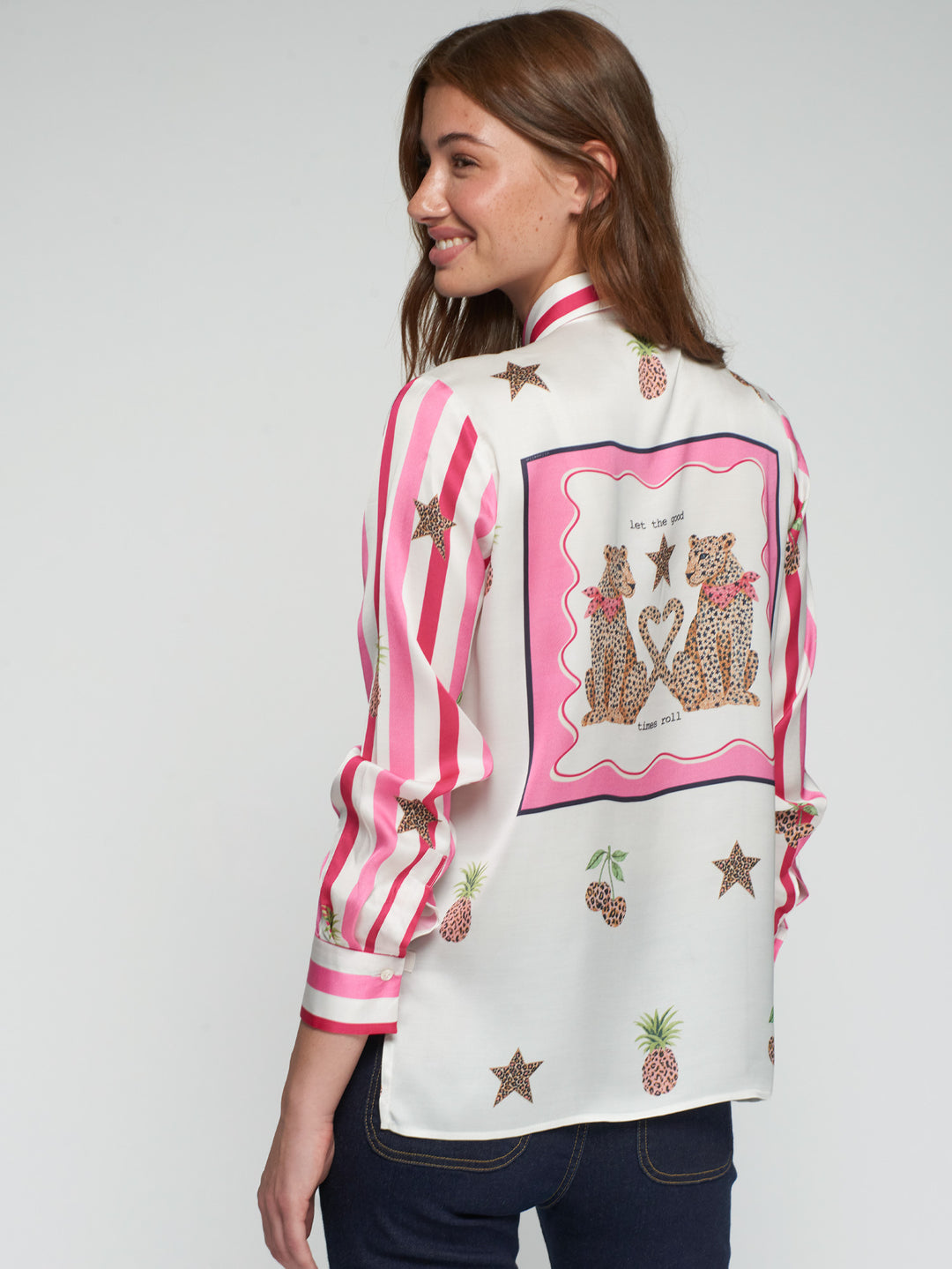 Chemise Isa à rayures et imprimés fantaisies