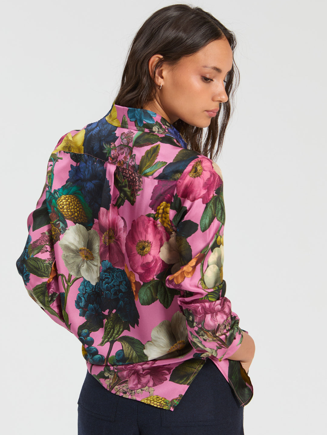 Chemise à imprimé botanique surdimensionné