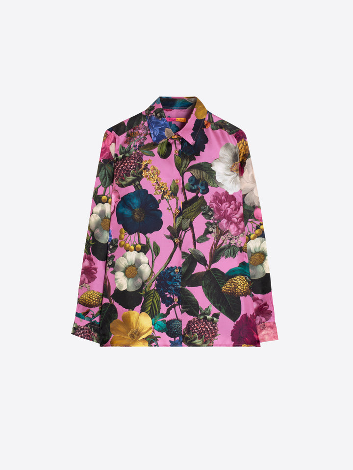 Chemise à imprimé botanique surdimensionné