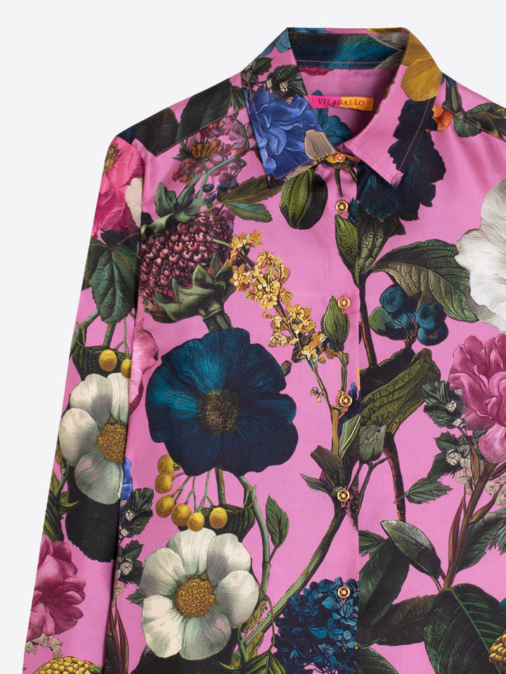 Chemise à imprimé botanique surdimensionné