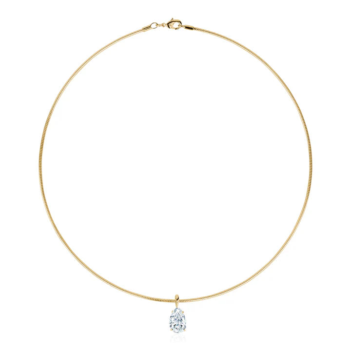 Collier choker avec pendentif en cristal
