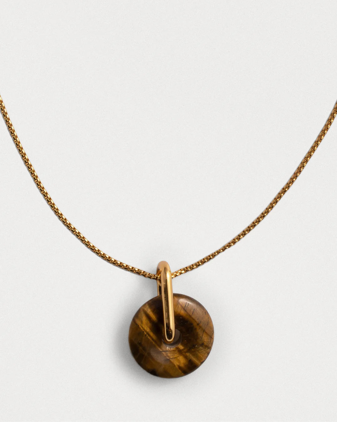 Collier chaîne avec pierre œil-de-tigre