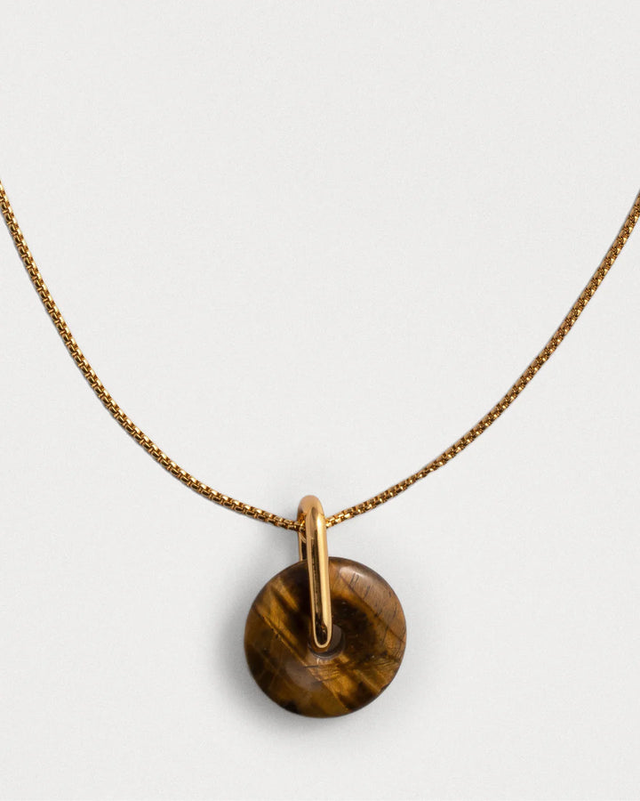 Collier chaîne avec pierre œil-de-tigre