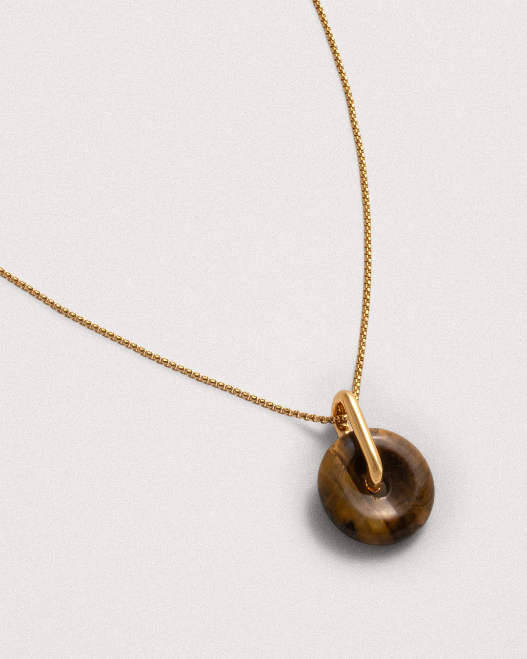 Collier chaîne avec pierre œil-de-tigre