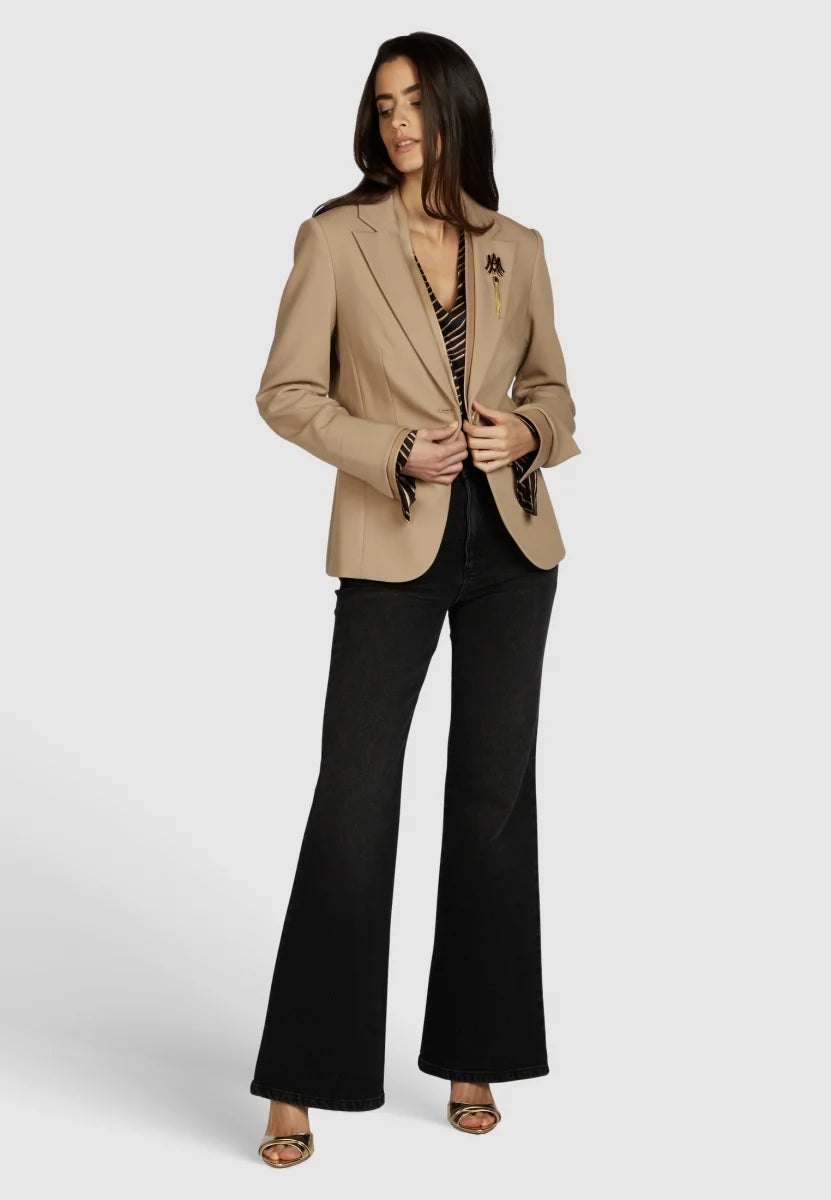 Veston court avec insertions de cuir