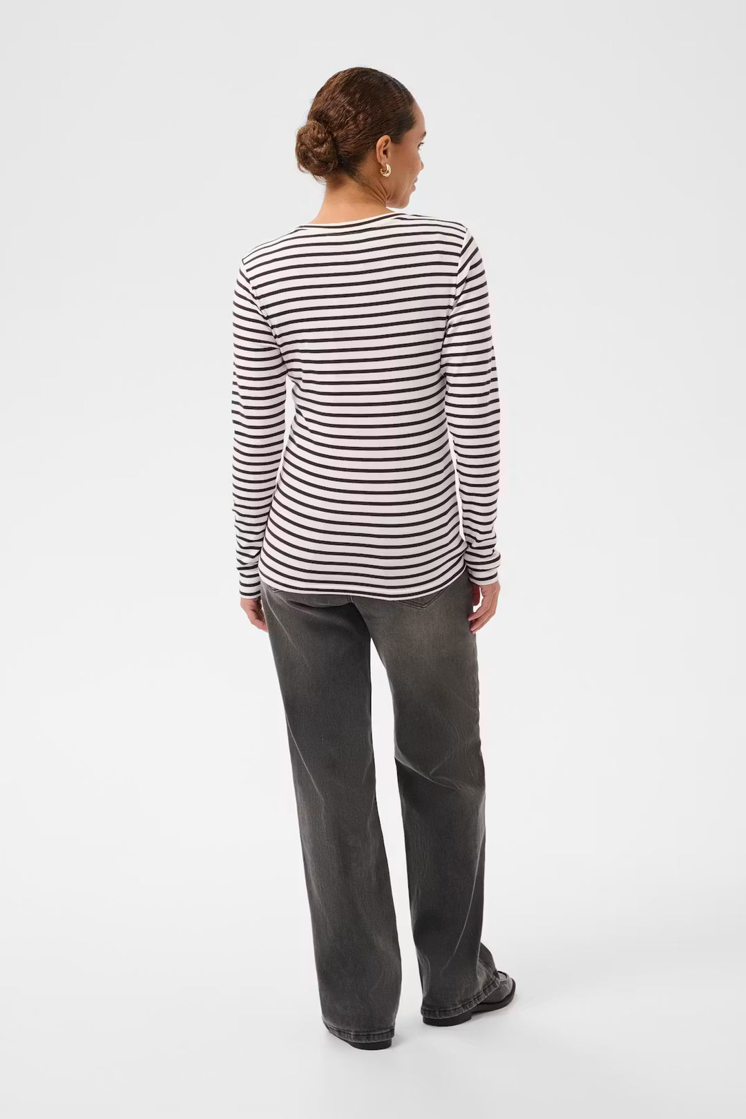 T-shirt rayé Liddy avec coeur brodé à manches longues