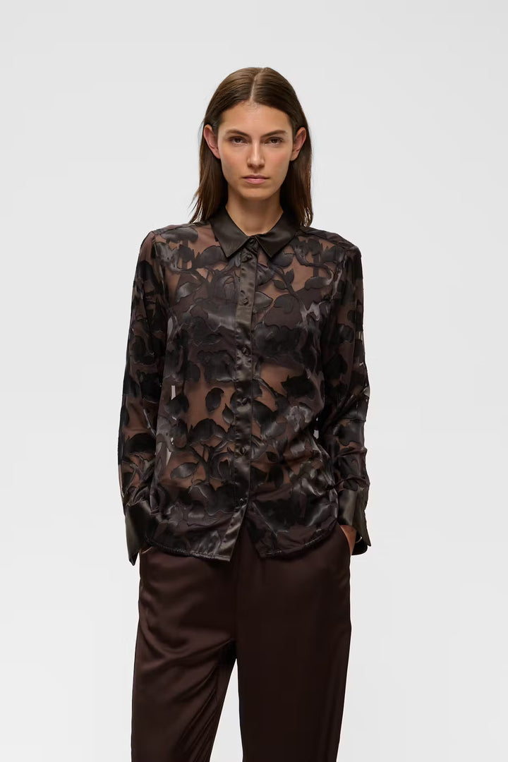 Chemise semi-transparente à motif floral Orion