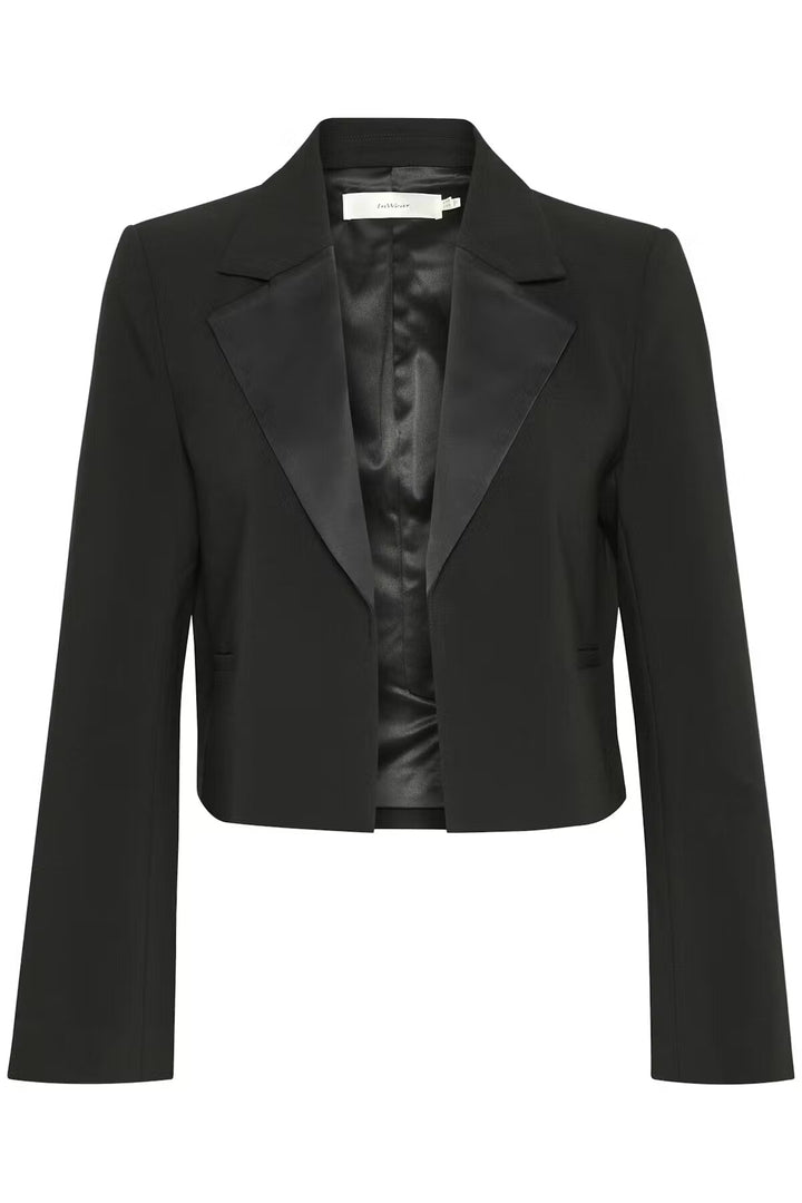 Blazer court tuxedo avec satin Yael