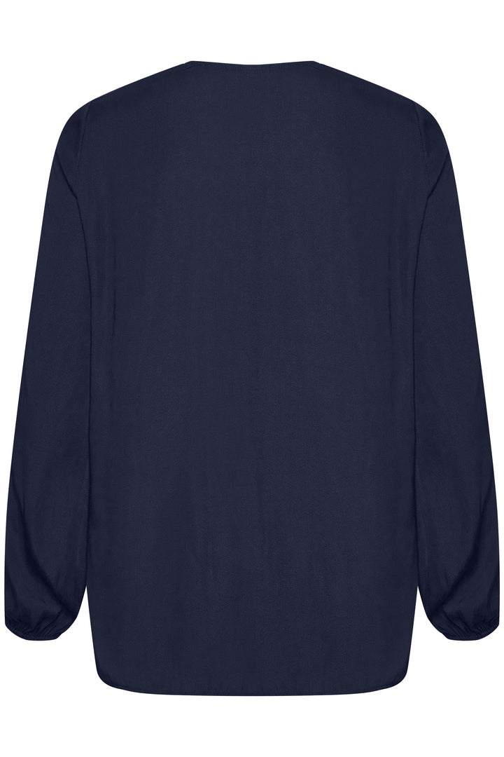 Blouse légère col V Rinda - Bleu marine