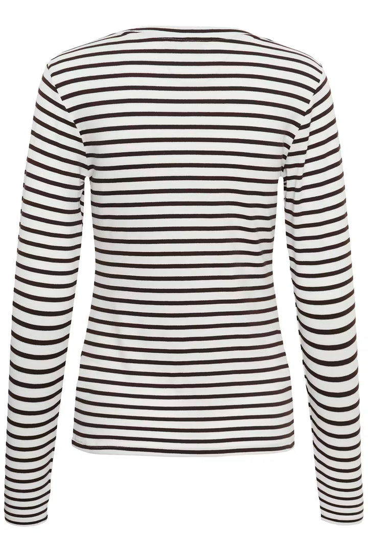 T-shirt rayé Liddy avec coeur brodé à manches longues